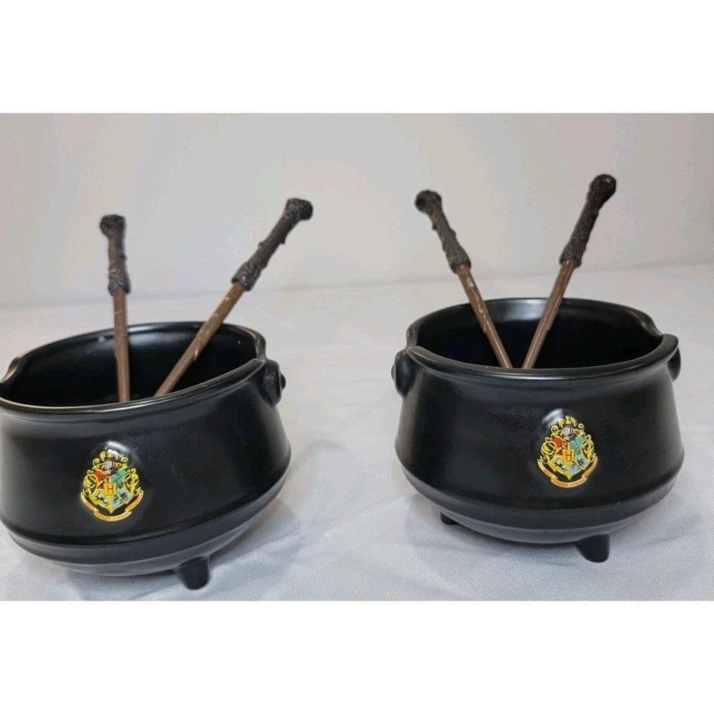 Set of 2 Harry Potter Cauldron Ramen Bowls with Wand Chopsticks